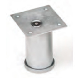 Pé para mobiliário/móveis Sofima 1041, base zamak, corpo latão, cor cromado mate, A.200 mm