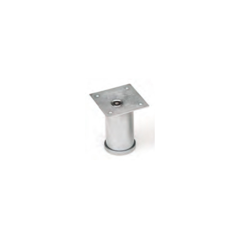 Pé para mobiliário/móveis Sofima 1041, base zamak, corpo latão, cor cromado mate, A.100 mm