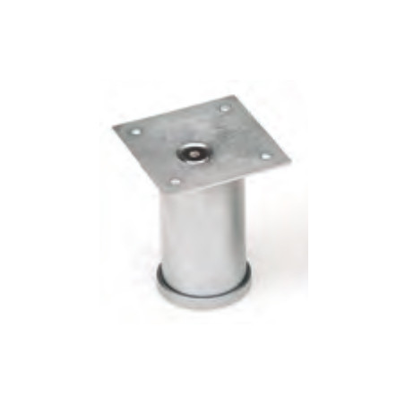 Pé para mobiliário/móveis Sofima 1041, base zamak, corpo latão, cor cromado mate, A.100 mm