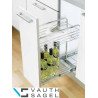 Cesto VAUTH-SAGEL PULL OUT extracção total c/amortecedor, porta-garrafas + prateleira, fix. frontal, cromado, A.336, MOD.400 mm
