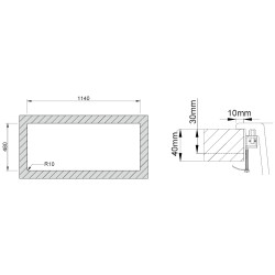 Lava louça RODI COMPOSITE 116 ALPINA, duas pias com escorredor reversível, compósito, encastrar, 1160 x 500, MOD.800 mm
