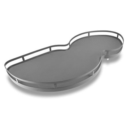 Cesto canto feijão c/amortecedor STRONG, 2 prateleiras, cinza, direito, PORTA.MÍN.450, MOD.MÍN.900 mm