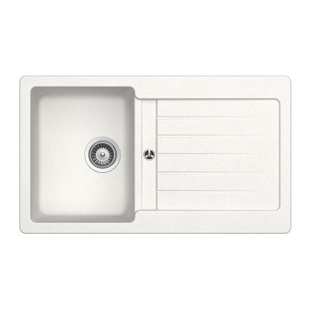 Lava louça RODI COMPOSITE 86 ALPINA, uma pia com escorredor reversível, compósito, encastrar, 860 x 500, MOD.450 mm