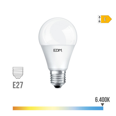 Lâmpada esférica/bola LED luz fria 98708, Ø.6,5 x 12,5cm, E27, 220º, CE.E 220/240V 20W 2100LM 6400K