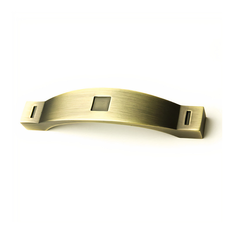 Puxador clássico, asa ponte SCH 347.096.03, zamak bronze antigo, 2 furos distancia 96, C.117 x L.23 x A.24 mm