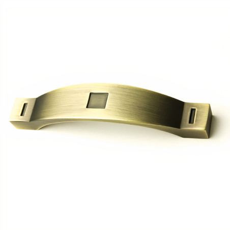 Puxador clássico, asa ponte SCH 347.096.03, zamak bronze antigo, 2 furos distancia 96, C.117 x L.23 x A.24 mm
