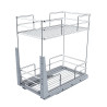 Cesto duplo fixação ao fundo c/amortecedor STRONG StrongWire, 2 prateleiras crom./estr. cinza, L.360 x P.455 x A.535, MOD.400 mm