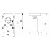 Pé p/cozinha c/afinação STRONG Big 150, plástico preto, base rectangular, A.150 mm