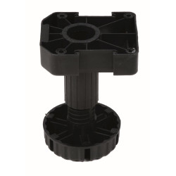 Pé p/cozinha c/afinação STRONG Big 120, plástico preto, base rectangular, A.120 mm