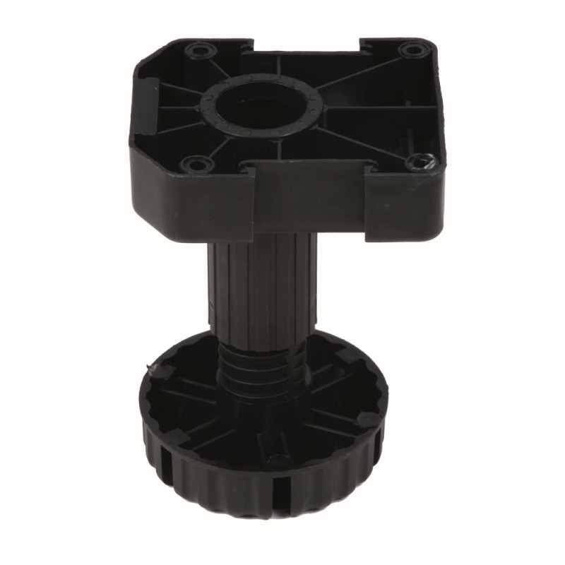 Pé p/cozinha c/afinação STRONG Big 120, plástico preto, base rectangular, A.120 mm