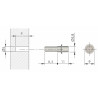 Perno liso p/caixa p/suporte de prateleira F1058 10605010ZN, aço zincado, Ø.5/5,8 x C.8,5 mm