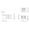 Caixa p/suporte de prateleira F1058 10601020AB, plástico branco, Ø.15 x A.10,5 x 18 x 15, E.mín.prateleira 14 mm