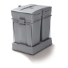 Balde lixo p/cozinha Gollinucci 550, extracção total, plástico cinza, 2 x 35 lts, A.593 x L.380 x P.493, MOD.MÍN.450 mm