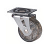 Rodízio giratório STRONG TOP 285206, roda Ø.50 em poliuretano, s/travão, zincado/transparente, 35 kg, base L.50 x C.50, A.65 mm