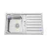 Lava louça RODI URBAN 86, uma pia com escorredor reversível, inox polido, encastrar, 860 x 500, MOD.600 mm