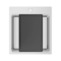 Lava louça RODI UNA 46, uma pia sem escorredor, inox polido, aplicação superior ou á face, 450 x 505, MOD.500 mm