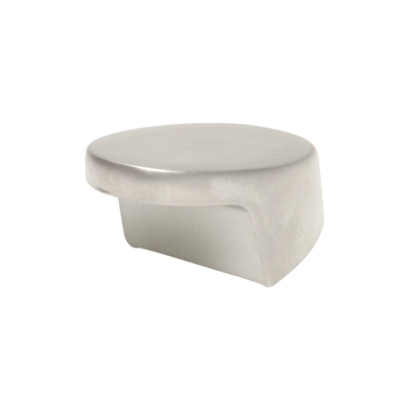 Puxador atual, redondo inclinado F83 G75, zamak níquel mate, 1 furo, E.30,5 x C.44 x A.30 mm