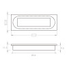 Puxador atual, concha rectangular embutir F83 J10, zamak níquel mate, 2 furos distância 76, C.85/92 x L.25/32 x A.9,5/11,3 mm
