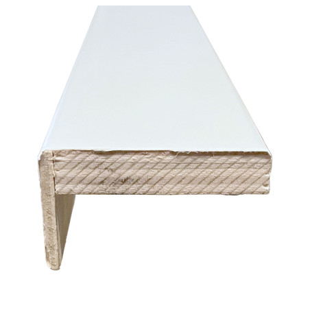 Guarnição, contraplacado revestido a foil branco, C.2200 x L.70 x E.12, aba/pestana 25 mm