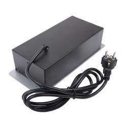 Tomada rectangular p/embutir STRONG StrongPower 405246, alumínio, 2 tomadas Schuko 230V + 2 USB A/C 10,5W p/carga, tampa preto