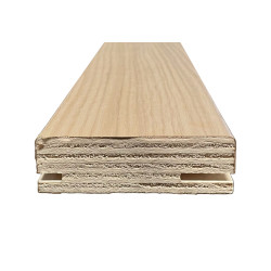 Aro de passagem, contraplacado revestido a folha de carvalho natural listado, sem verniz, C.2150 x E.30 x L.100 mm