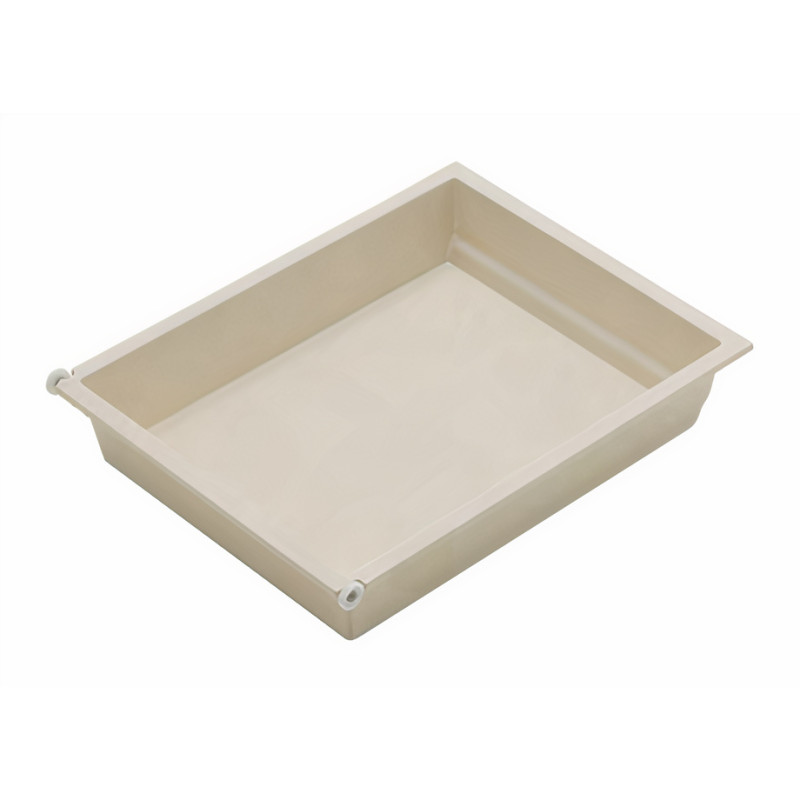 Gaveta plástica COMBI 440, c/corrediça + fixador frontal, branca, suporta 15 kg, MOD.300 mm