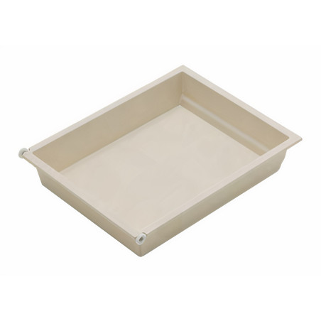 Gaveta plástica COMBI 440, c/corrediça + fixador frontal, branca, suporta 15 kg, MOD.450 mm