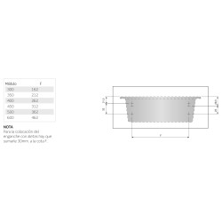Gaveta plástica COMBI 440, c/corrediça + fixador frontal, branca, suporta 15 kg, MOD.500 mm