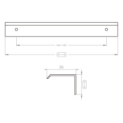 Puxador atual perfil, rectangular F83 L82, alumínio anodizado mate, 2 furos distância 32, P.41,5 x C.45 x A.36 mm