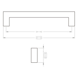 Puxador atual, asa barra rectangular F83 O34, inox satinado, 2 furos distância 192, E.12 x C.202 x A.30 mm