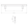 Puxador atual, asa barra redonda reta F83 C55.10, inox satinado, 2 furos distância 96, Ø.10/8,2 x C.156 x A.32 mm