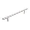 Puxador atual, asa barra redonda reta F83 C55.10, inox satinado, 2 furos distância 96, Ø.10/8,2 x C.156 x A.32 mm