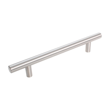 Puxador atual, asa barra redonda reta F83 C55.12, inox satinado, 2 furos distância 192, Ø.12/9,8 x C.252 x A.32 mm