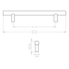 Puxador atual, asa barra redonda reta F83 C55.12, inox satinado, 2 furos distância 256, Ø.12/9,8 x C.316 x A.32 mm