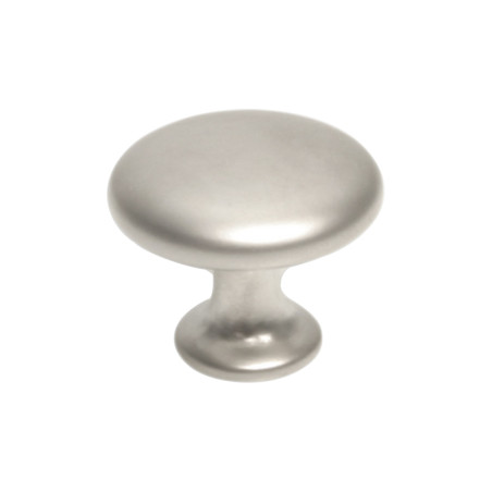 Puxador atual, cogumelo redondo F83 H95, zamak níquel mate, 1 furo, Ø.30 x A.24 mm