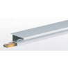 Perfil/calha superior puxador gola R 752.16.4000.06, p/fita LED, alumínio lacado branco 9003, p/placa 16, L.30 x 4000 mm