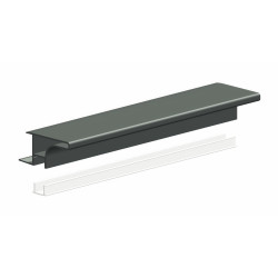 Perfil/calha superior puxador gola R 752.16.4000.06, p/fita LED, alumínio lacado branco 9003, p/placa 16, L.30 x 4000 mm