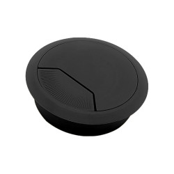 Passa cabos/fios com tampa desmontável 618080000, plástico preto, A.25 x Ø.80 mm