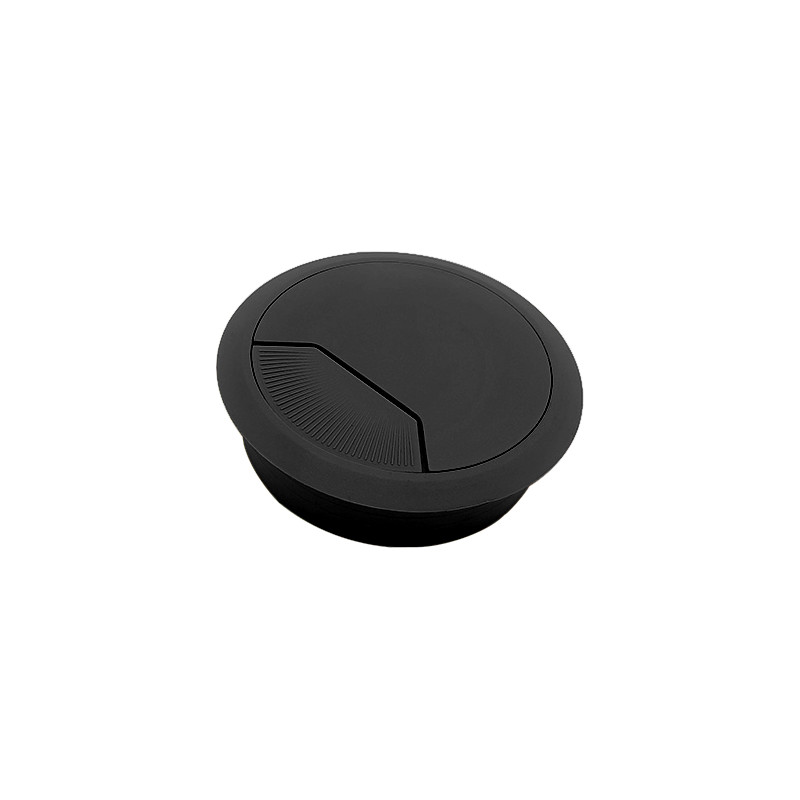 Passa cabos/fios com tampa desmontável 618080000, plástico preto, A.25 x Ø.80 mm