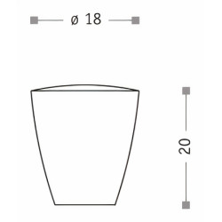 Puxador atual, cone Sofima 993, latão niquelado mate, 1 furo, Ø.18 x A.20 mm