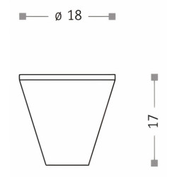Puxador atual, cone Sofima 998, latão cromado mate, 1 furo, Ø.18 x A.17 mm