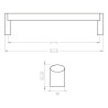 Puxador clássico, asa barra oval F83 L95, inox satinado, 2 furos distância 96, E.20 x C.102 x A.30 mm