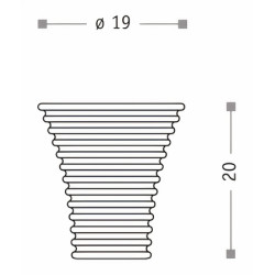 Puxador clássico, cone Sofima 992, latão cromado mate, 1 furo, Ø.19 x A.20 mm
