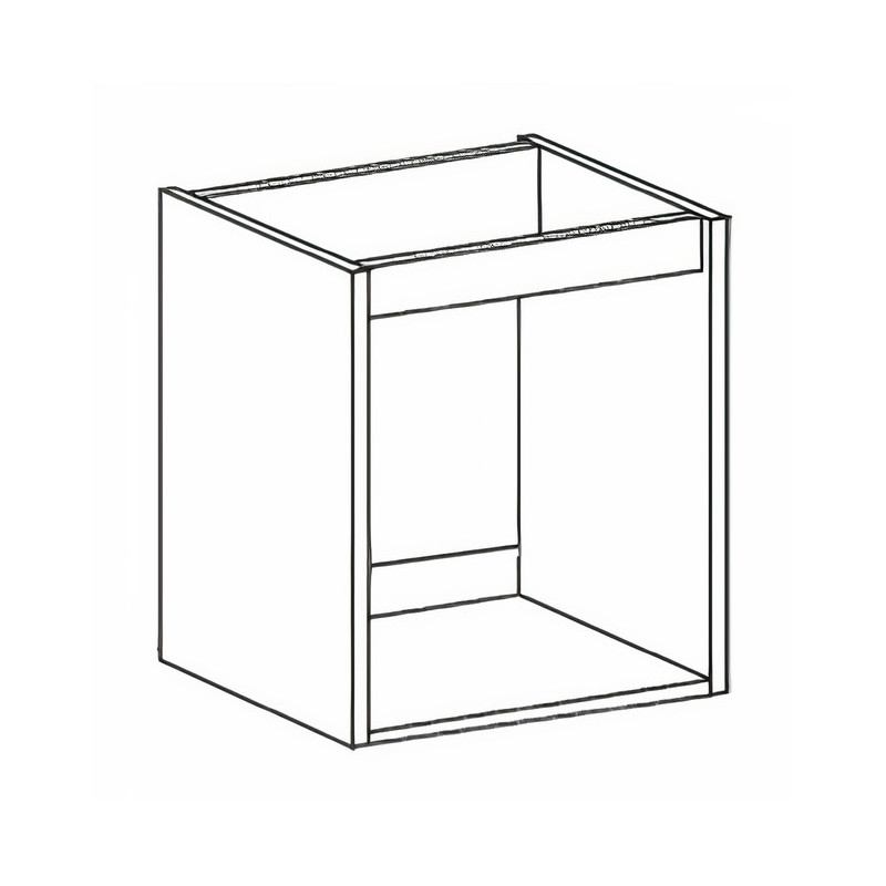 Kit/módulo inferior para lava louça Alvic, melamina cinza, aglomerado estrutura 16 costa 8, A.700 x P.580 x L.600 mm