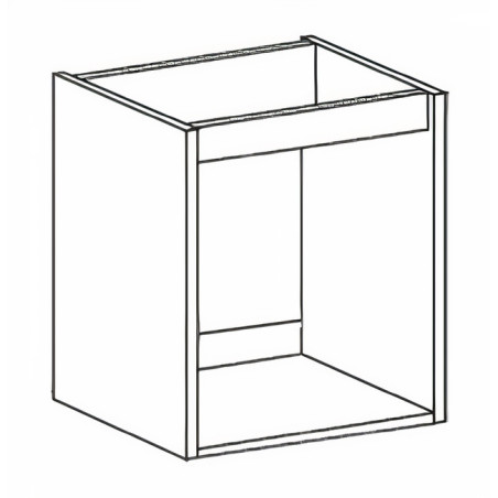 Kit/módulo inferior para lava louça Alvic, melamina cinza, aglomerado estrutura 16 costa 8, A.700 x P.580 x L.600 mm