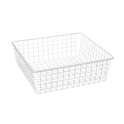 Cesto p/roupeiro p/corrediça plás. STRONG StrongWire FLEX, aramado br., 20 kg, L.336 x P.494 x A.85, MOD.400 mm (juntar corr.)