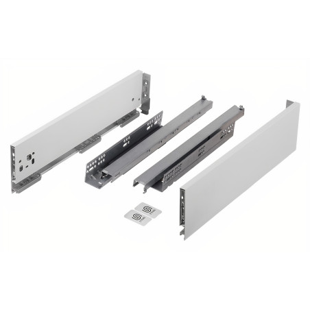 Kit gaveta c/amortecedor STRONG StrongMax slim/fina, silenciosa, extração total, 40 kg, branco, E.16, A.121 x C.600 mm