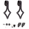 Kit p/porta de correr suspensa STRONG Barnio Square, ferro preto mate, suporta 80 kg, Ø.69 mm (ver acessórios)