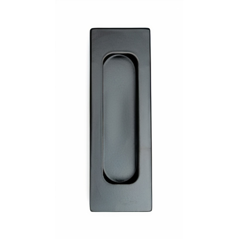 Puxador concha rectangular embutir F705 CH12040B, lacado preto, 120 x 40 mm