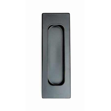 Puxador concha rectangular embutir F705 CH12040B, lacado preto, 120 x 40 mm